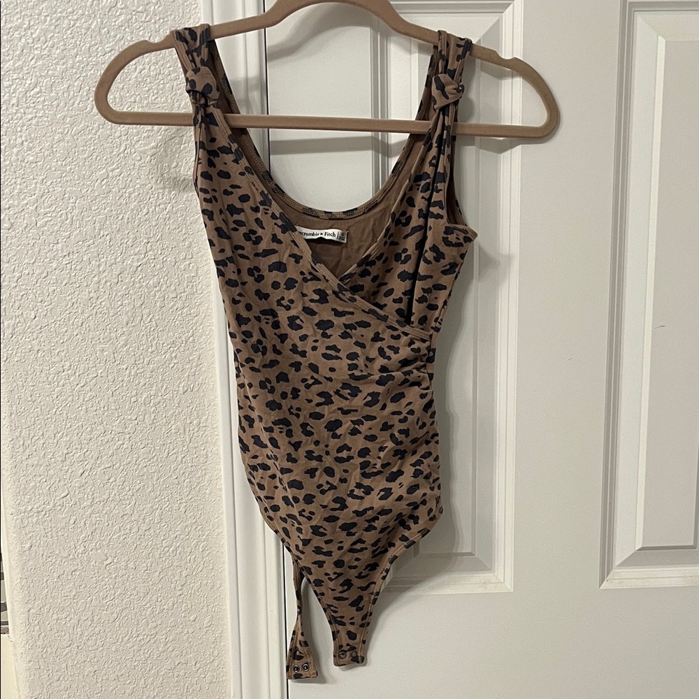 Abercrombie & Fitch Brown Leopard Bodysuit